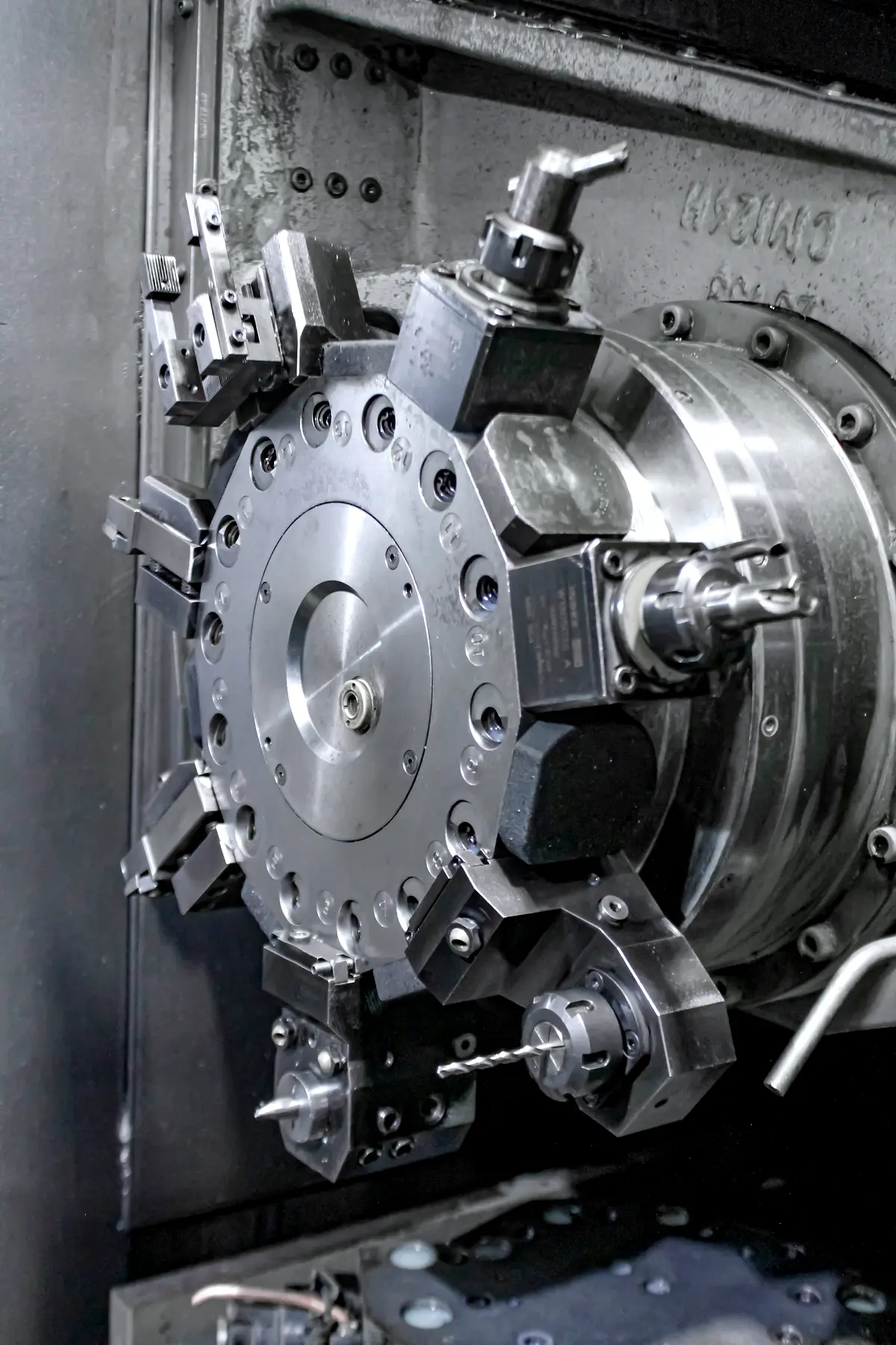Turret of a CNC turn-mill centre with live tools